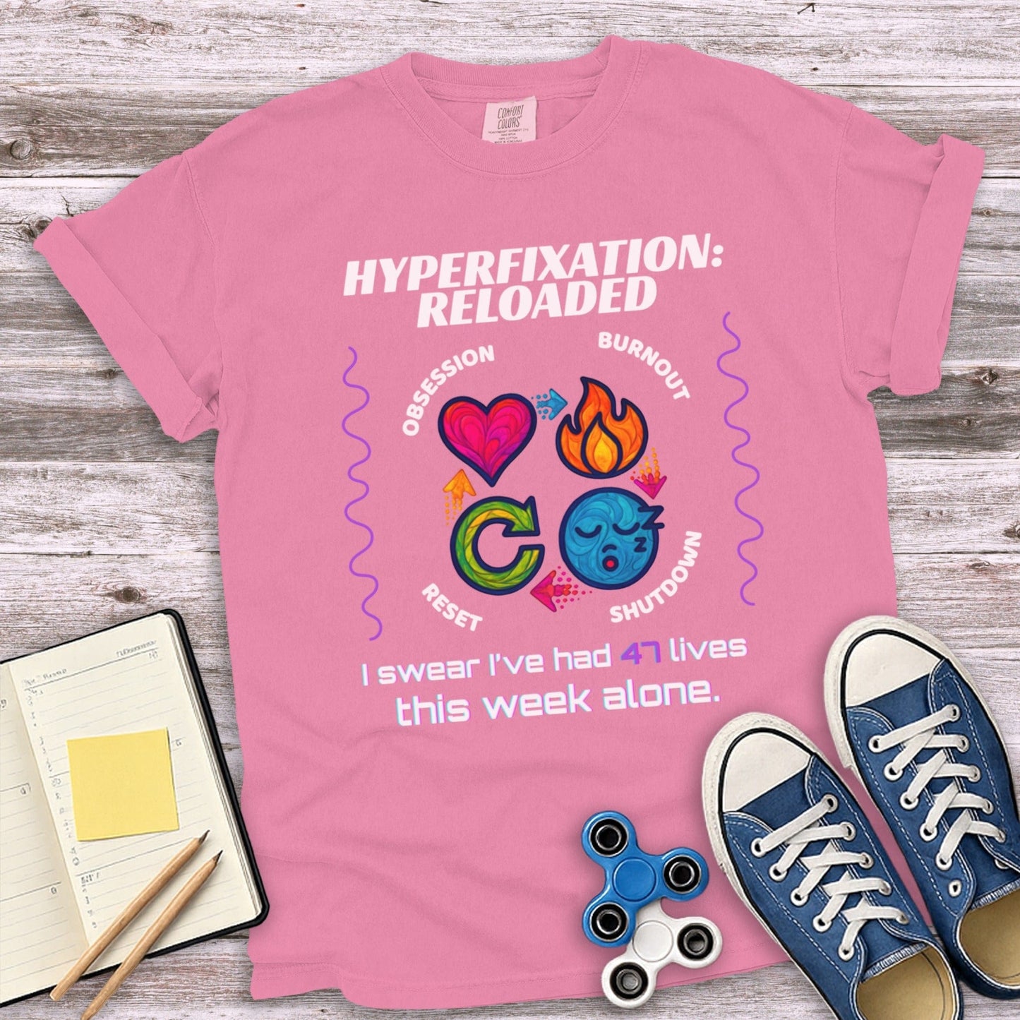 Hyperfixation Reloaded Graphic Tee Shirt product type