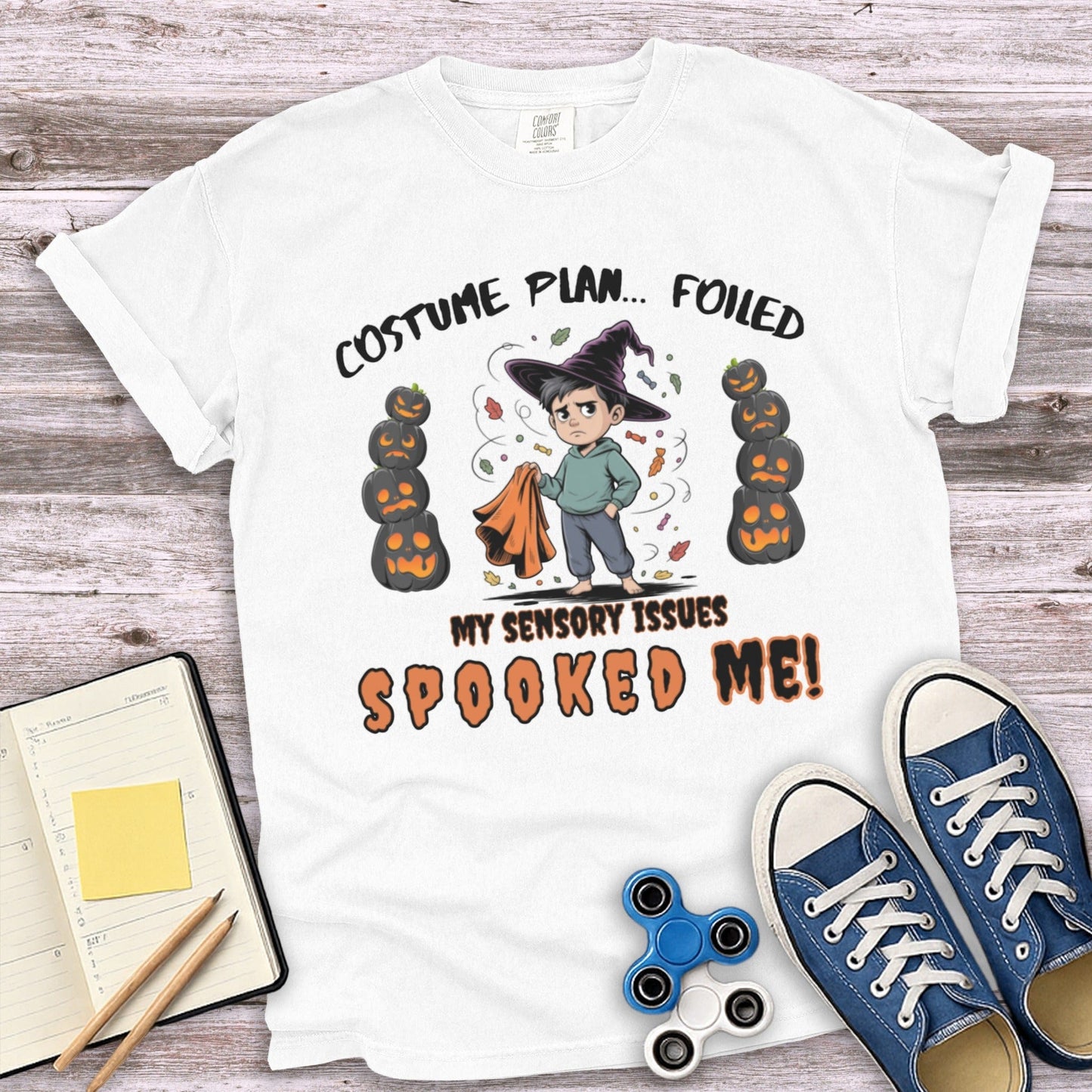 Costume Plan Foiled Spooky Sensory Issues T-Shirt product