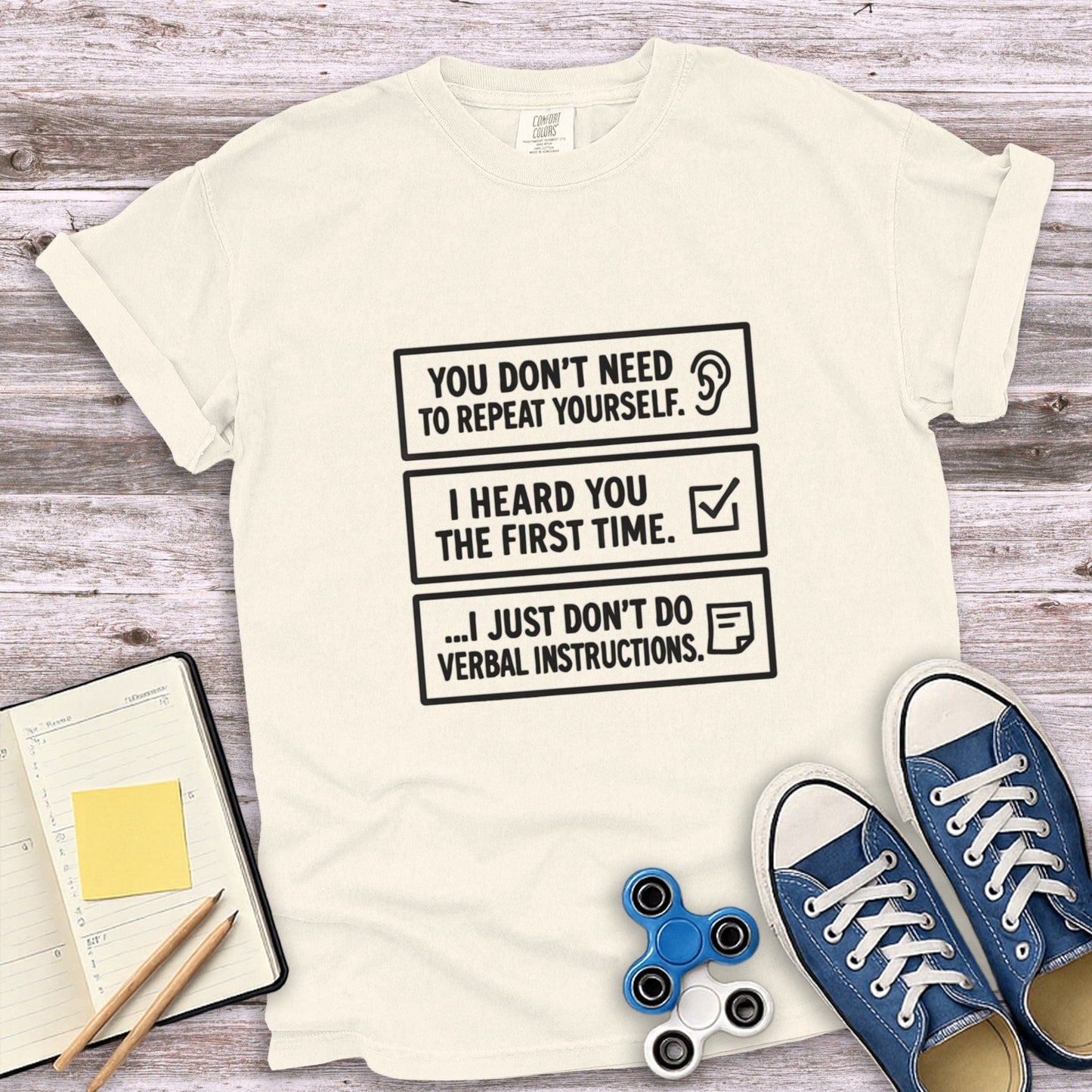 You Don't Need to Repeat Yourself Verbal Instructions product type