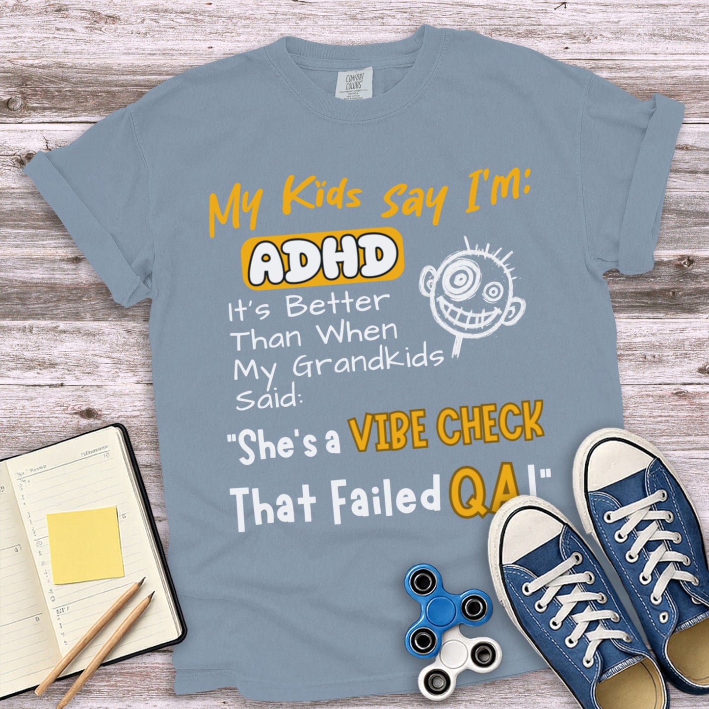 Funny ADHD Vibe Check Failed QA Quote T-Shirt product