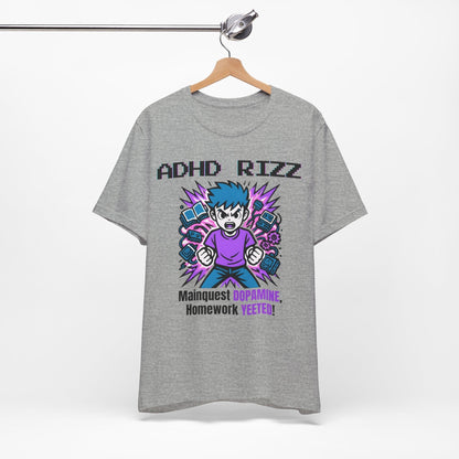 ADHD RIZZ Mainquest DOPAMINE Homework Yeeted Boy Purple | ADHD Tee