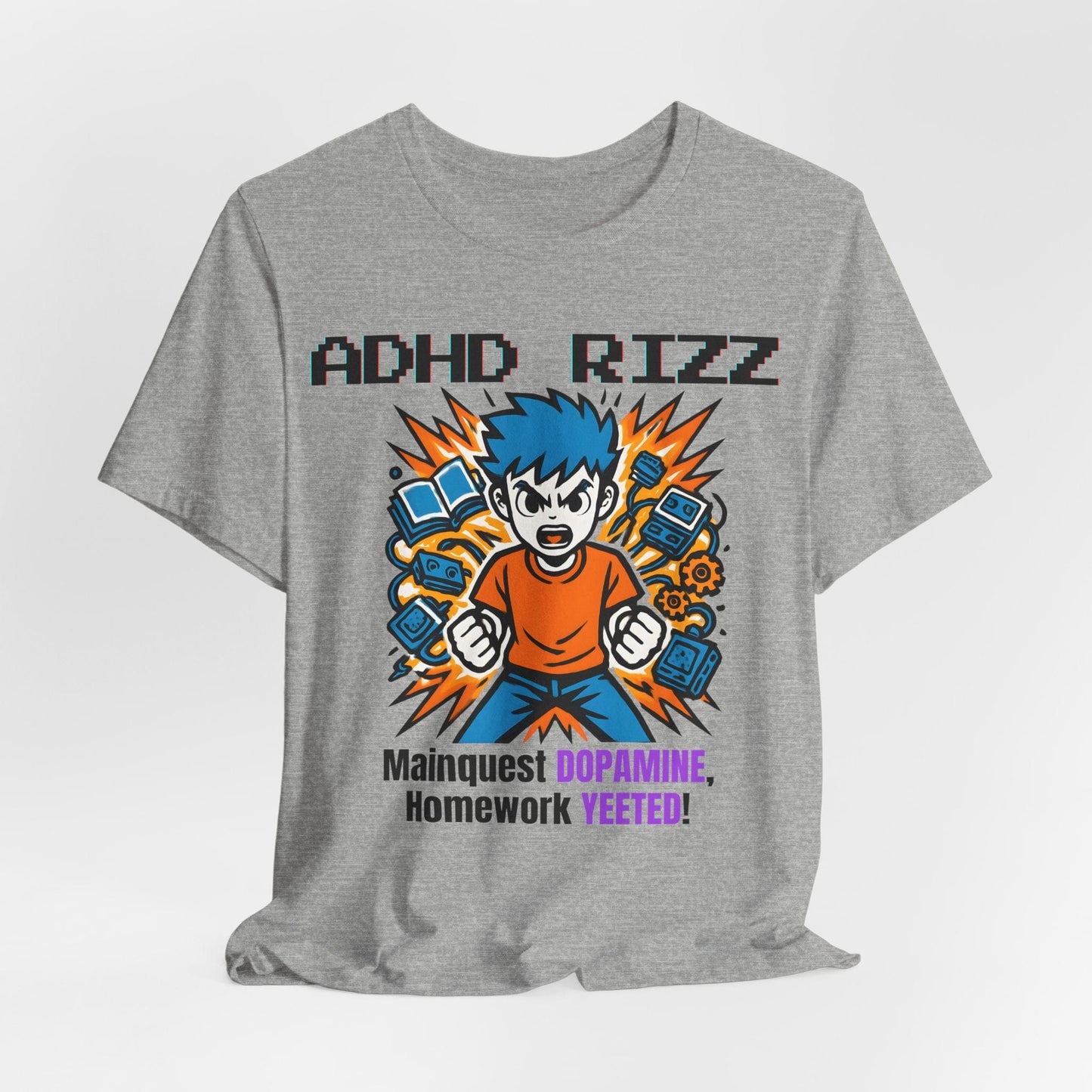 ADHD RIZZ Mainquest DOPAMINE Homework Yeeted Orange | ADHD Tee