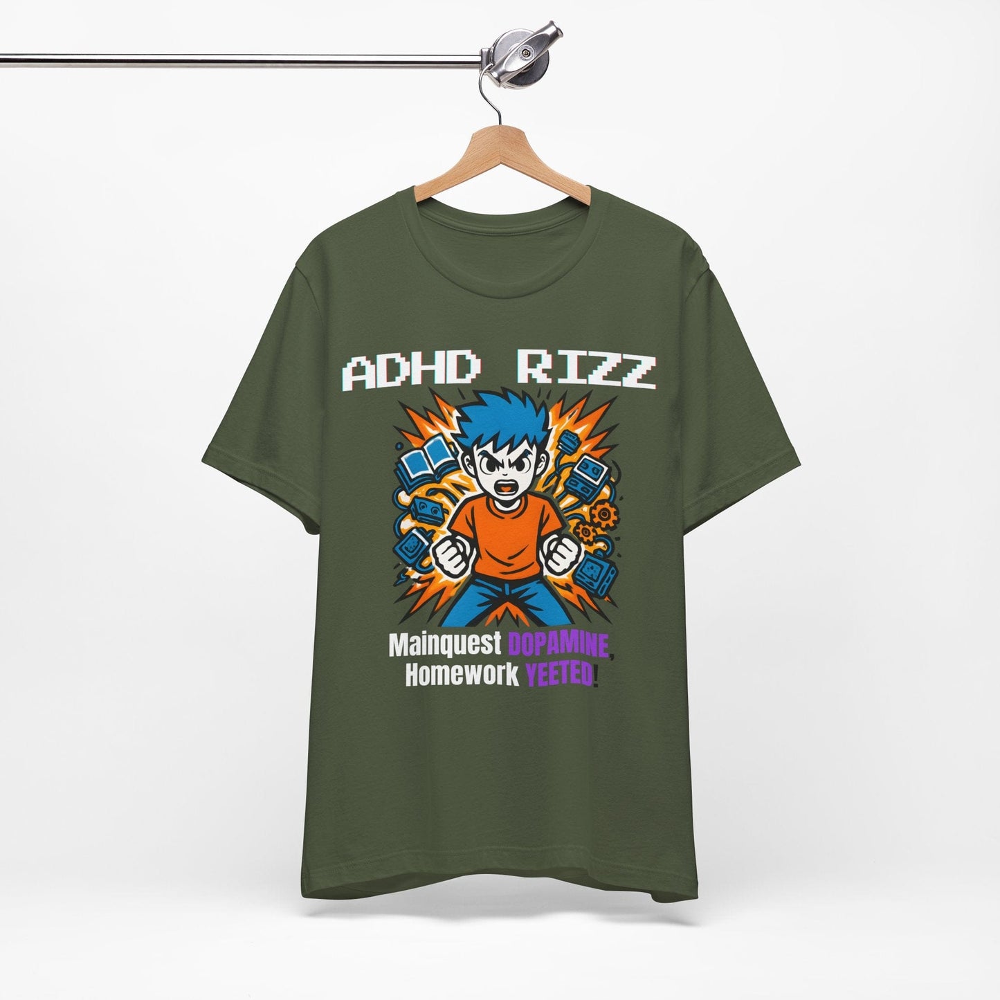 ADHD RIZZ Mainquest DOPAMINE Homework Yeeted Orange | ADHD Tee