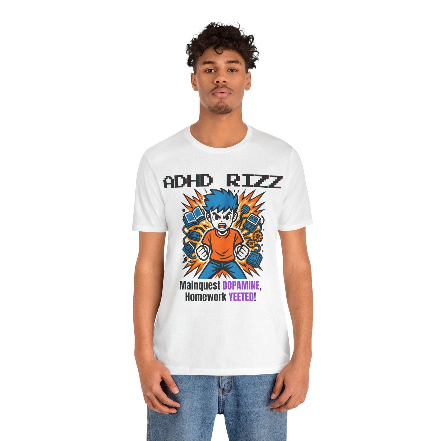ADHD RIZZ Mainquest DOPAMINE Homework Yeeted Orange | ADHD Tee