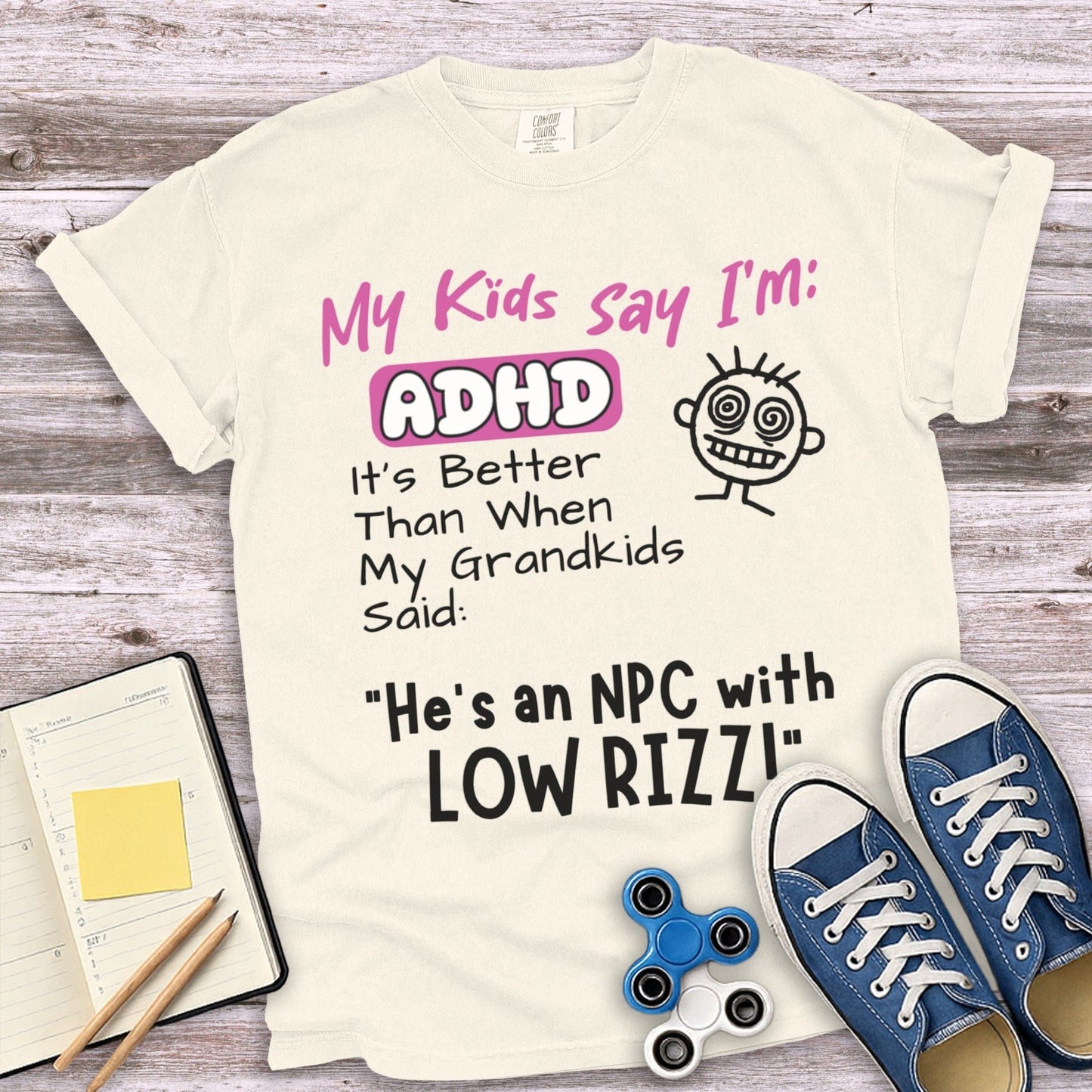 Funny ADHD Grandkids NPC Low Rizz T-Shirt product type