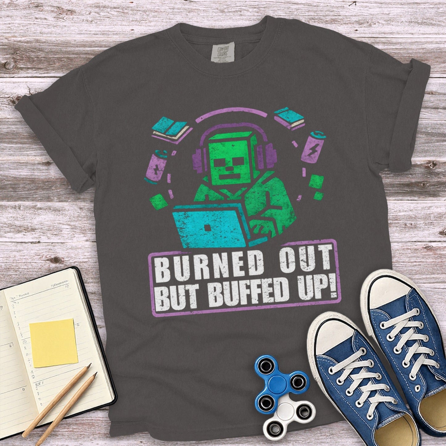 Burned Out But Buffed Up Funny Graphic T-shirt product