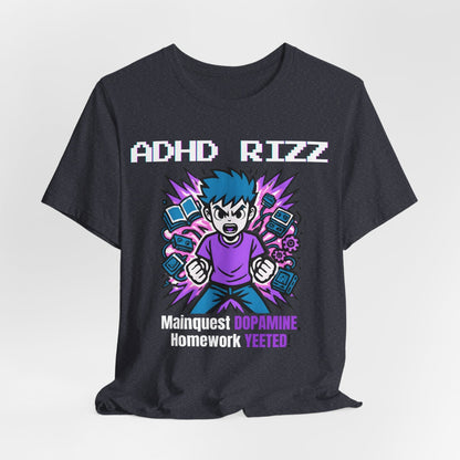ADHD RIZZ Mainquest DOPAMINE Homework Yeeted Boy Purple | ADHD Tee