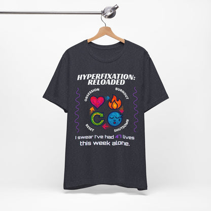 The ADHD Perpetual Motion Activity Cycle: Obsession, Burnout, Shutdown, Reset. I Swear | ADHD Tee