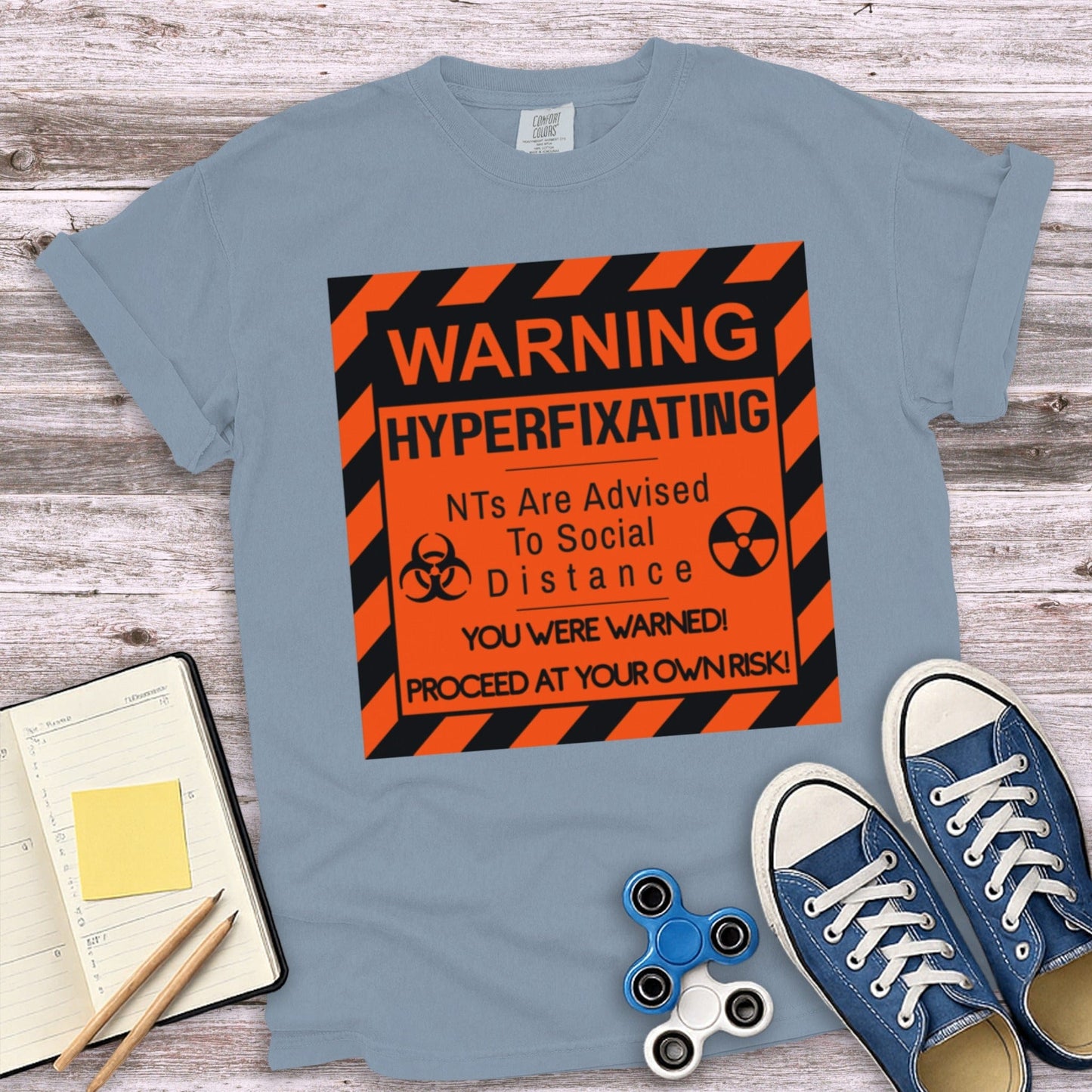 Warning Hyperfixating Social Distance Graphic Shirt product