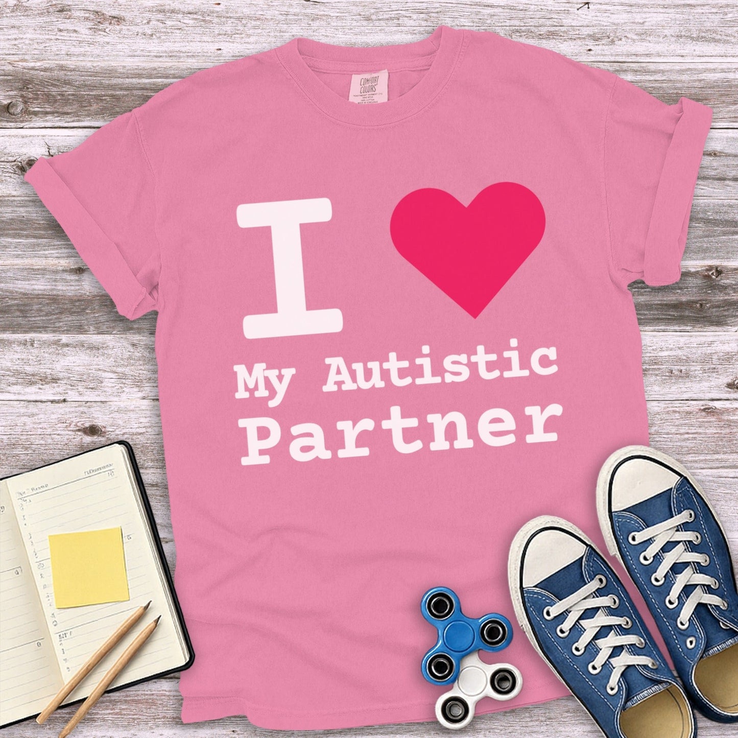 I Love My Autistic Partner Statement T-shirt product type