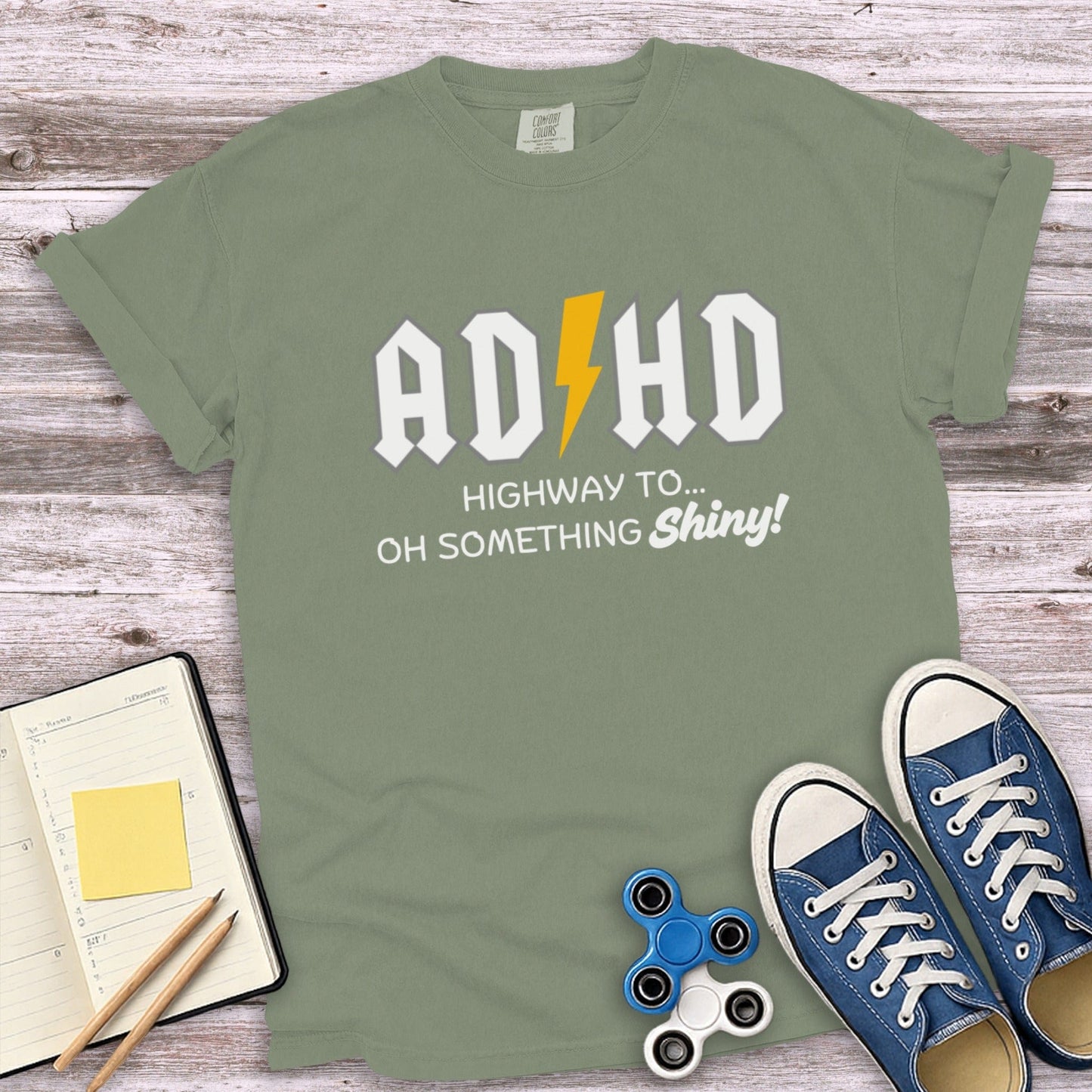 ADHD Highway to Oh Something Shiny Graphic T-Shirt product