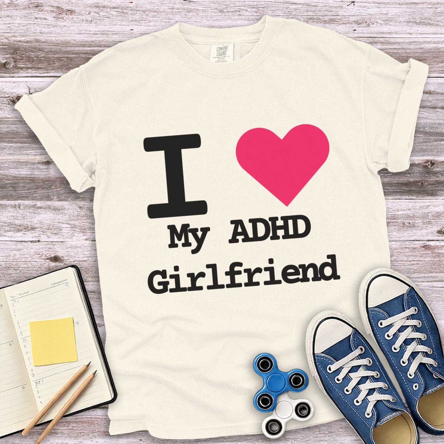 I Heart My ADHD Girlfriend Statement T-Shirt product type