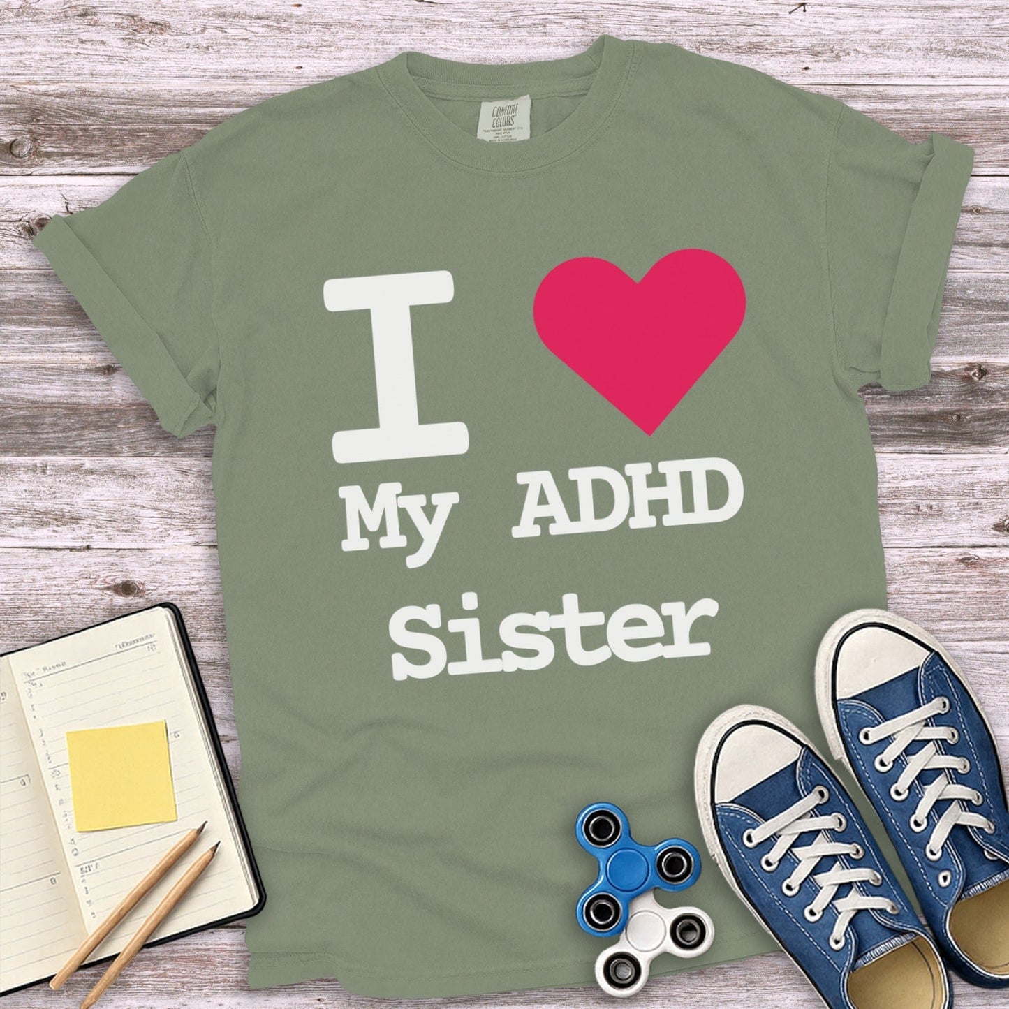 I Love My ADHD Sister Cute Funny Graphic Shirt product