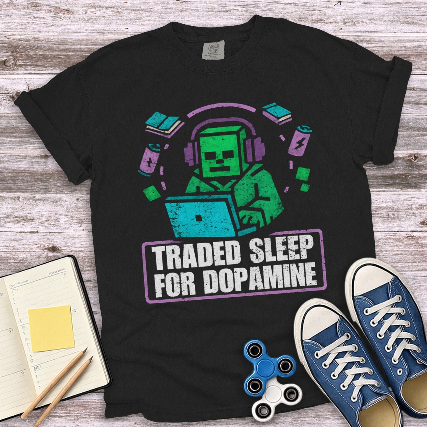 Traded Sleep for Dopamine Graphic T-shirt product