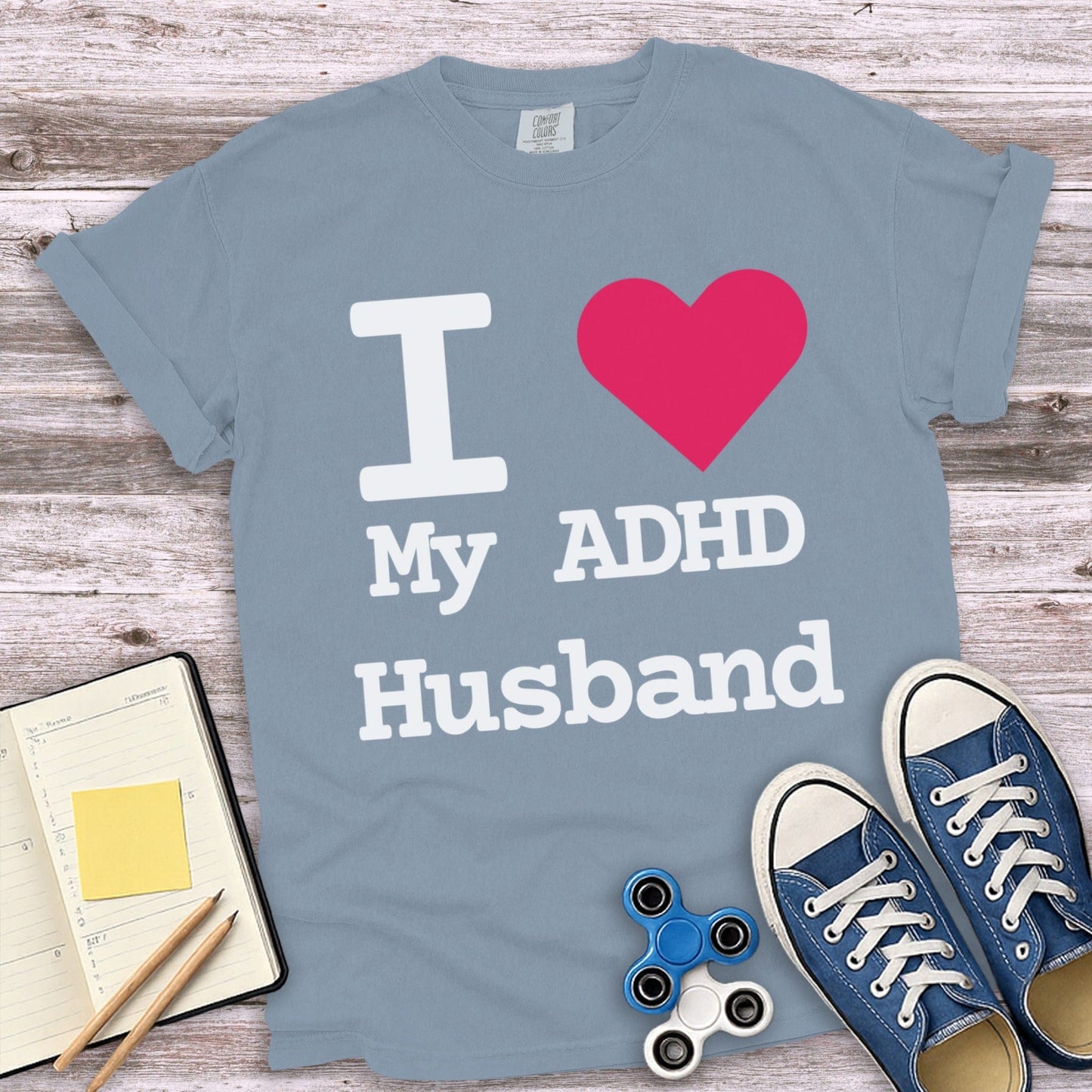 I Love My ADHD Husband Printed T-Shirt product type