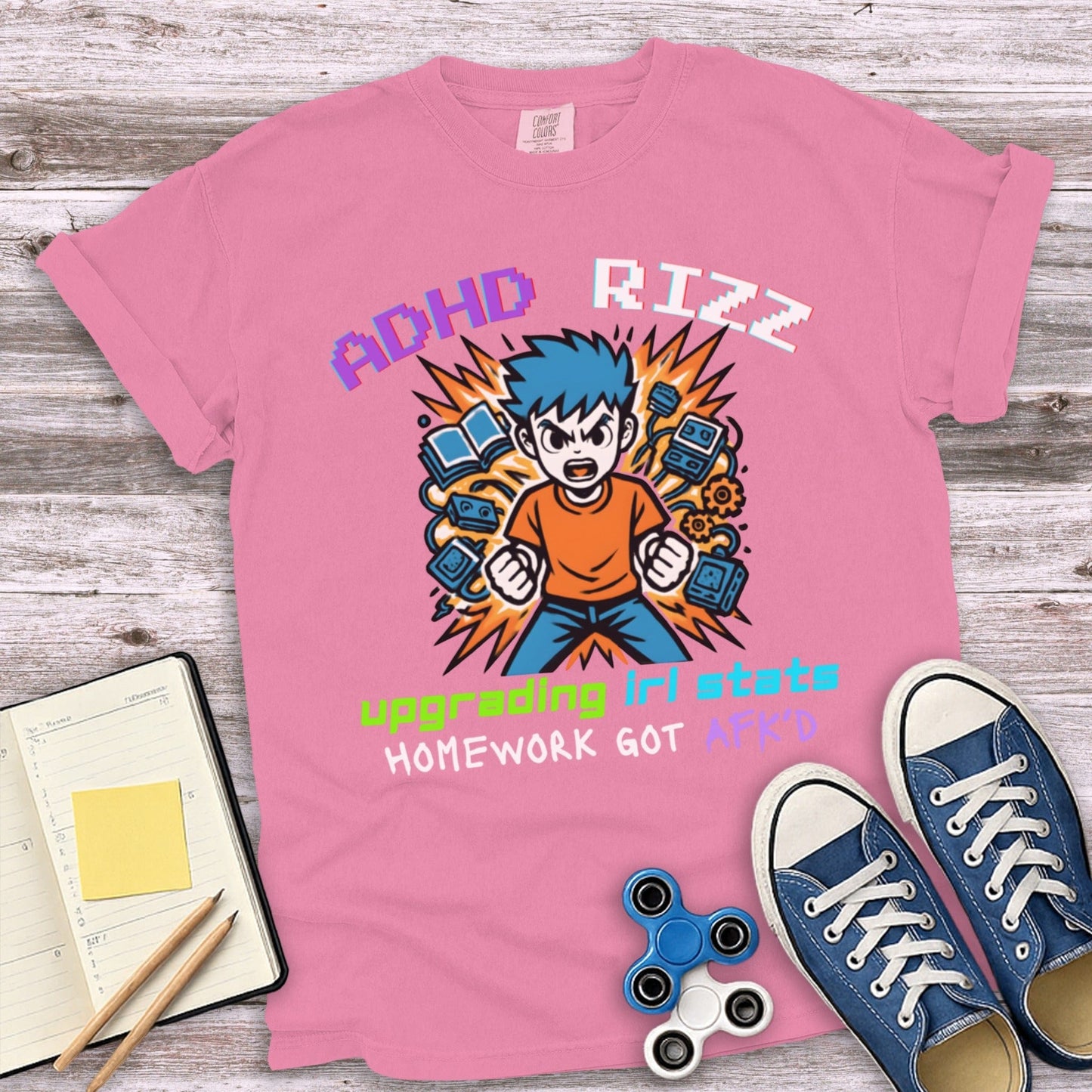 ADHD Rizz Art Design Graphic T-Shirt Fun Product Type