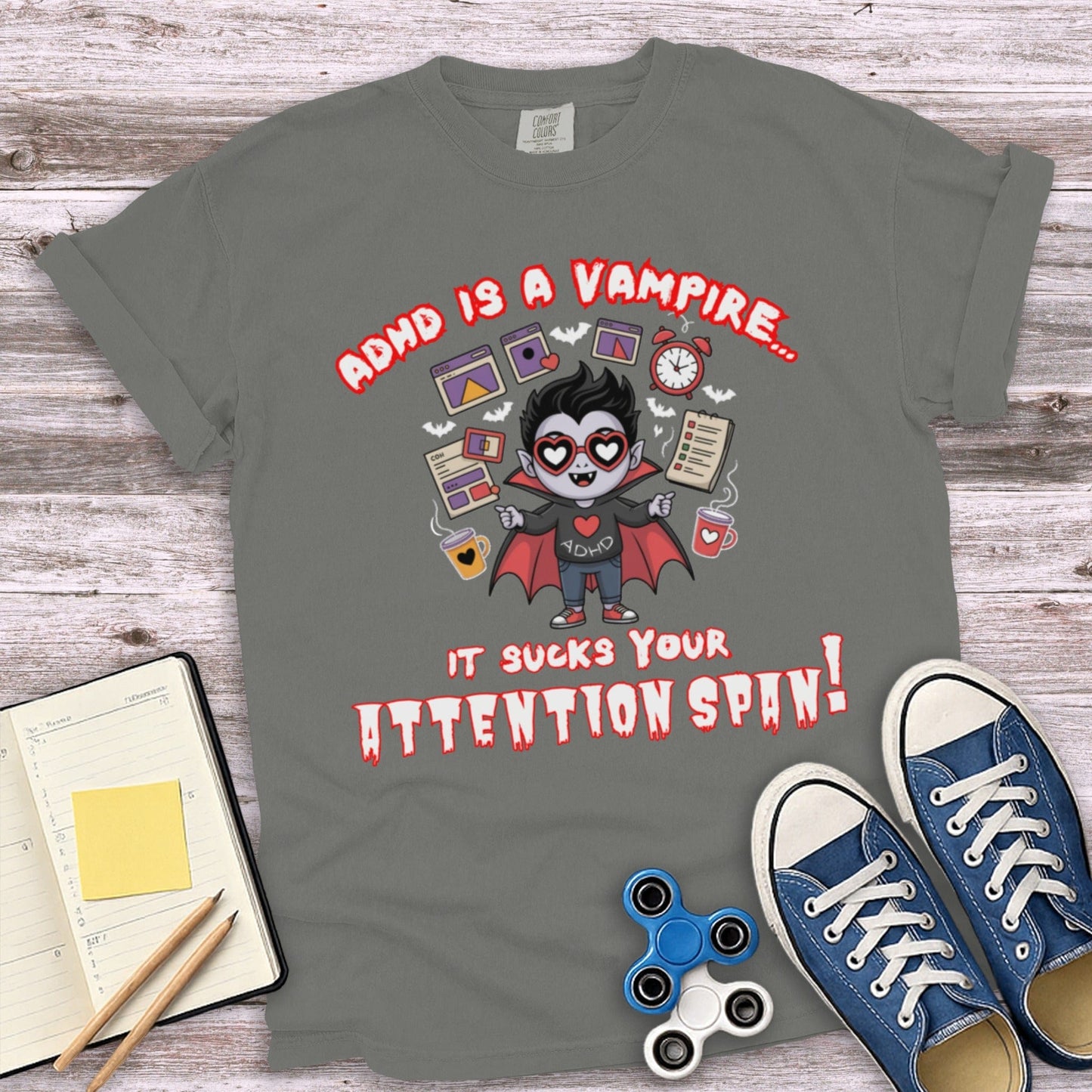 ADHD Is A Vampire It Sucks Your Attention Span T Shirt product