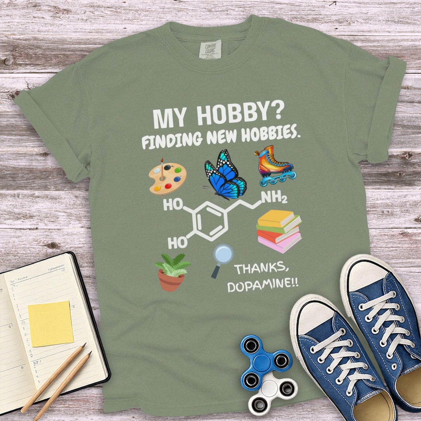 Finding New Hobbies Dopamine Inspired Graphic T-shirt product