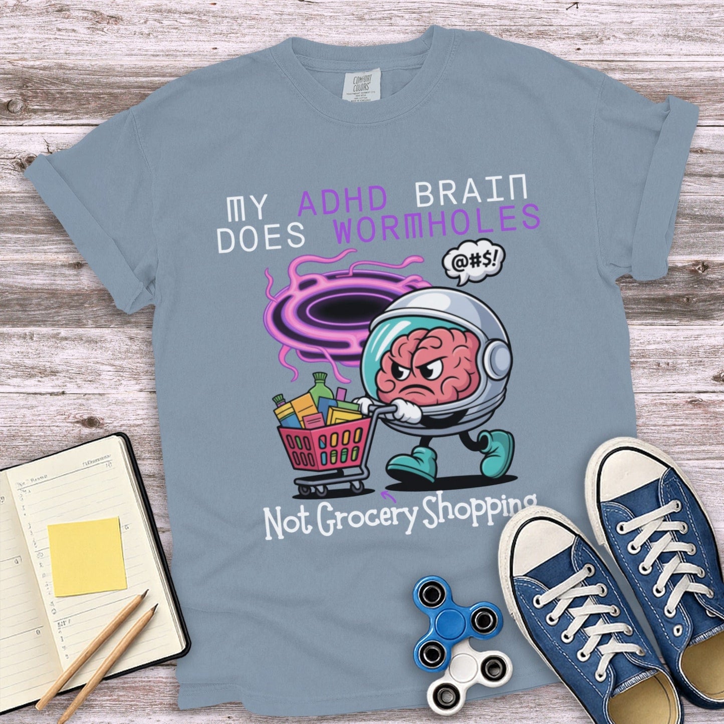 My ADHD Brain Not Grocery Shopping Graphic Tee product type