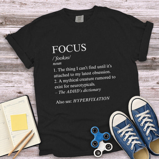 Focus Definition Text Print Black T-shirt product