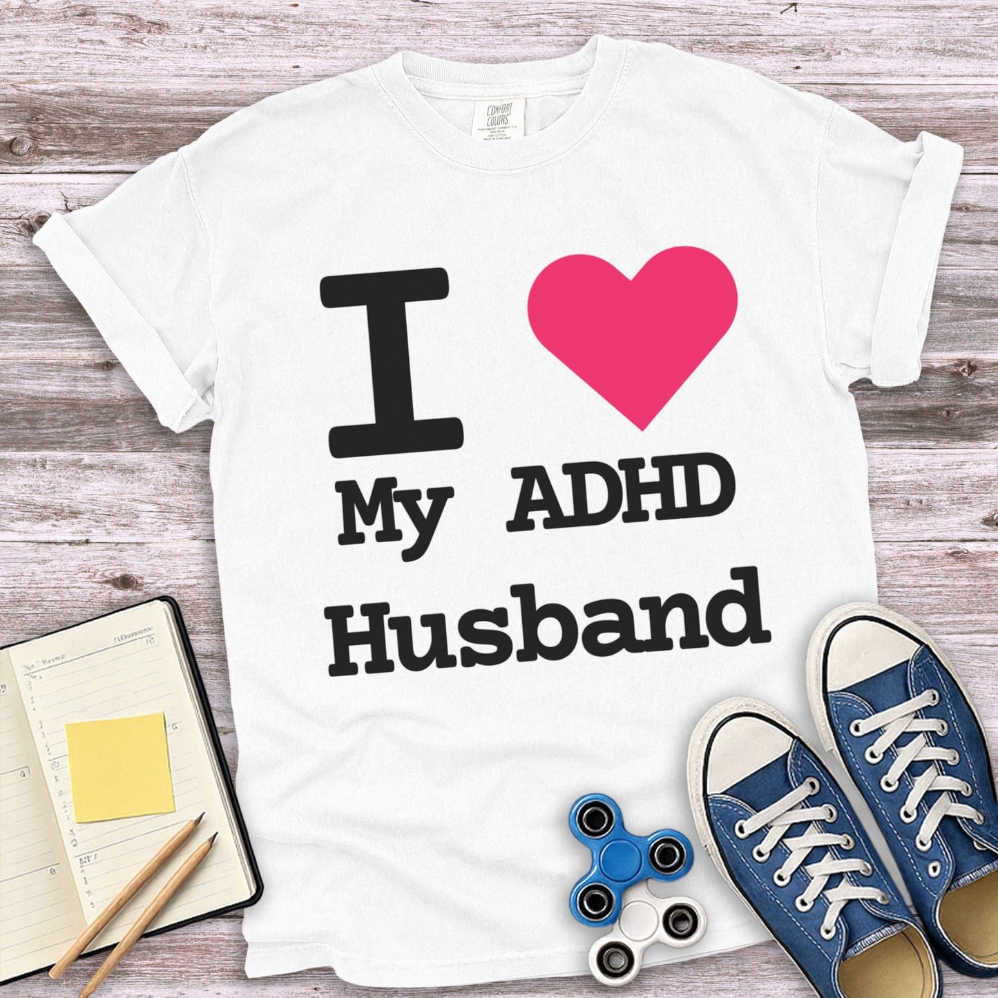 I Heart My ADHD Husband Graphic T-Shirt product type