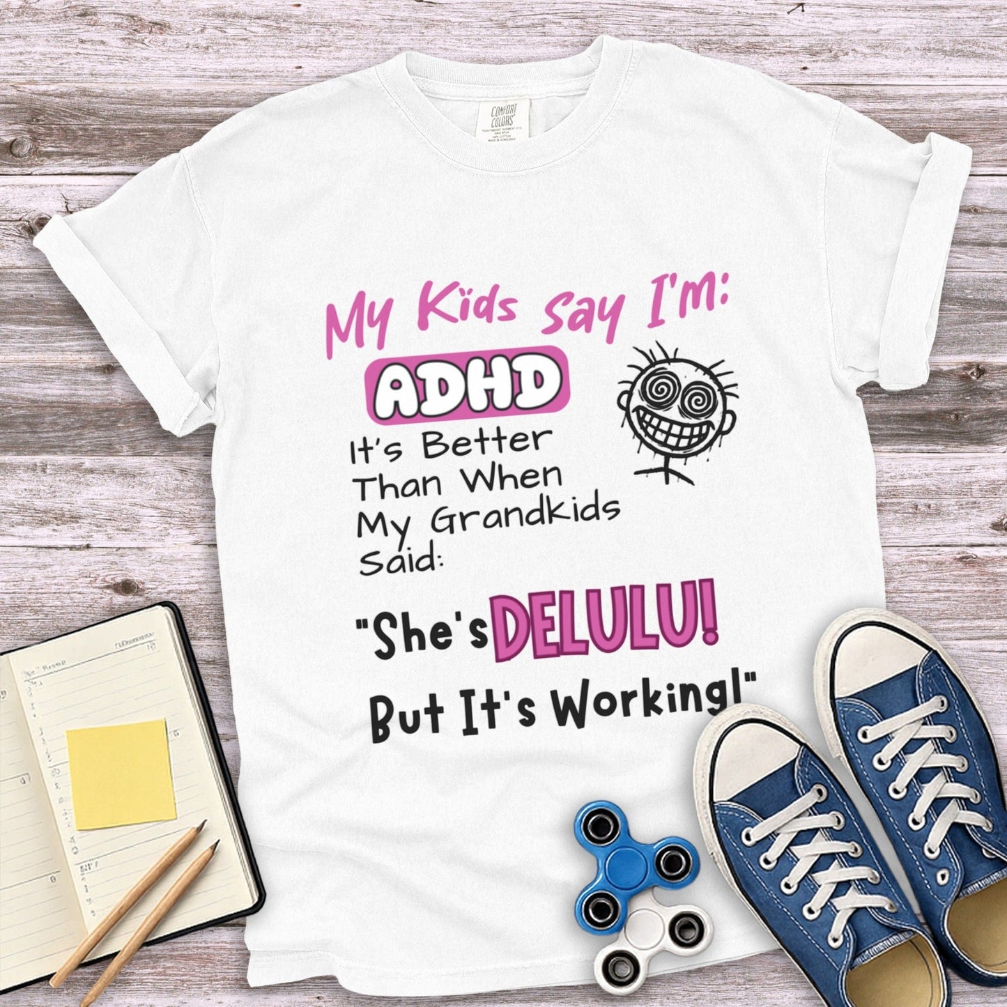 Funny ADHD Shirt She's Delulu Grandkids Quote T-Shirt product