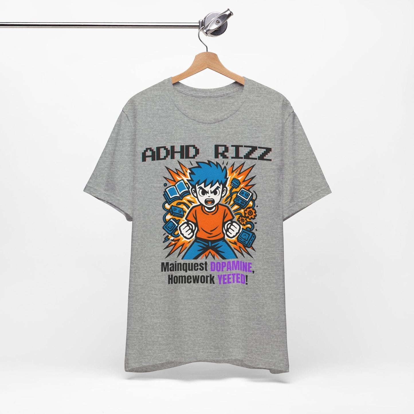 ADHD RIZZ Mainquest DOPAMINE Homework Yeeted Orange | ADHD Tee