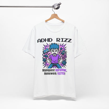 ADHD RIZZ Mainquest DOPAMINE Homework Yeeted Boy Purple | ADHD Tee