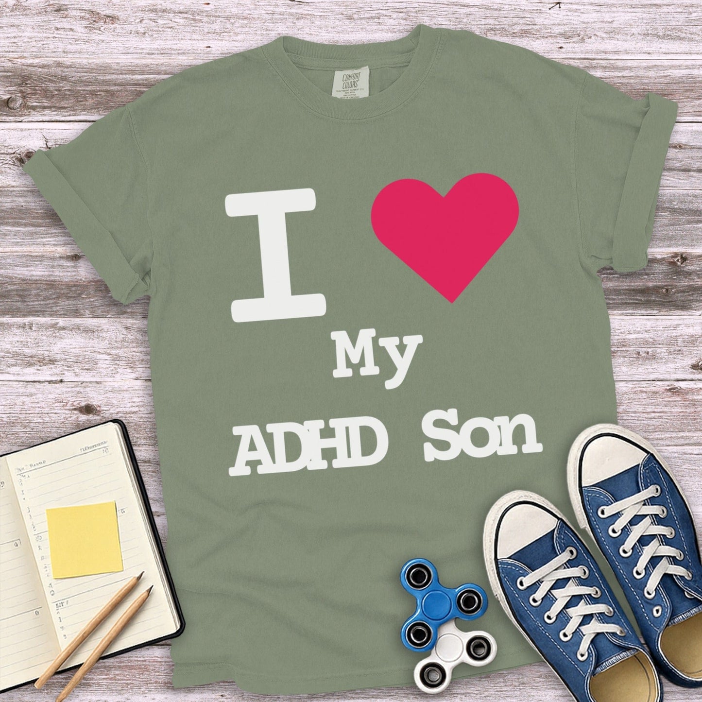 I Love My ADHD Son Graphic Print Shirt product