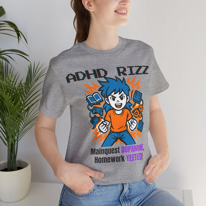 ADHD RIZZ Mainquest DOPAMINE Homework Yeeted Girl Orange | ADHD Tee