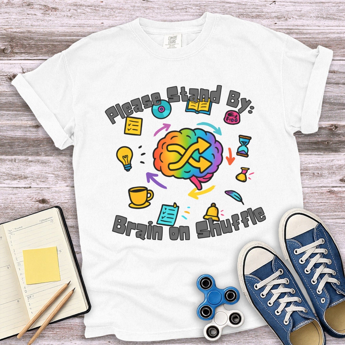 Please Stand By Brain on Shuffle T-shirt product