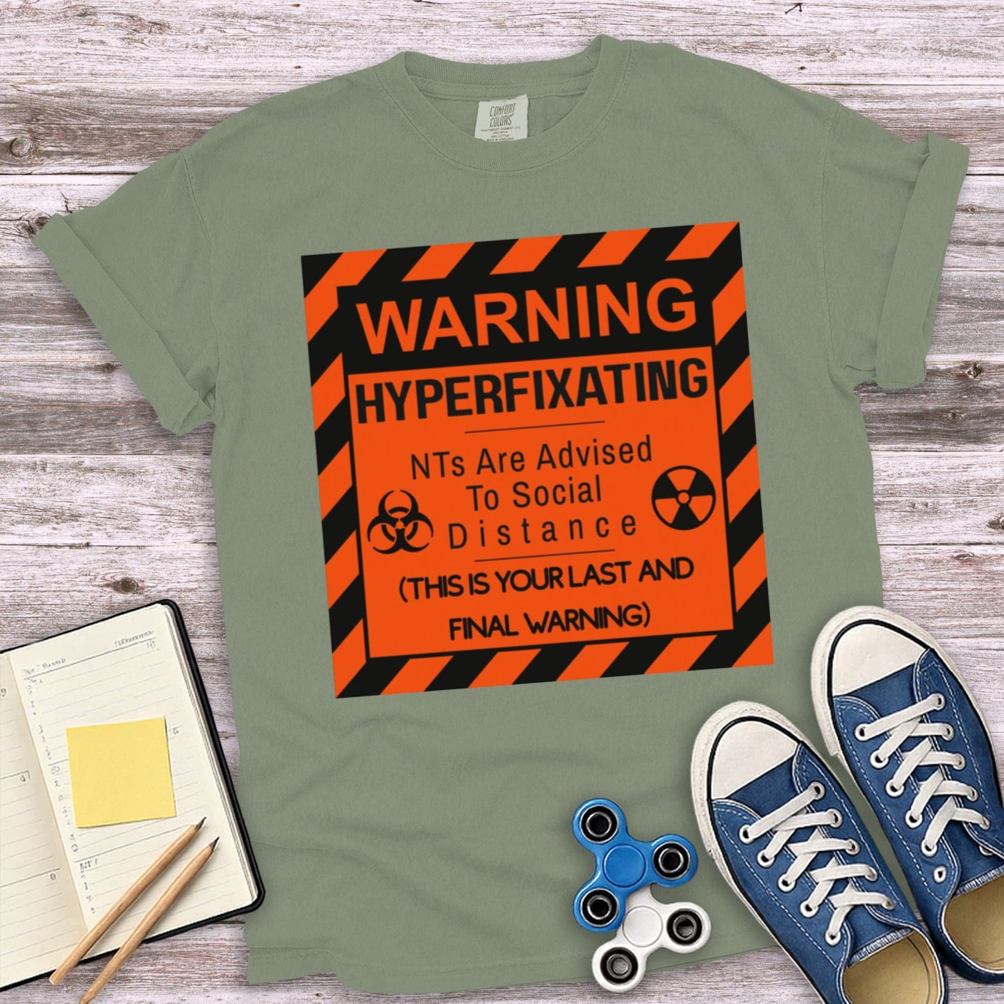 Funny Warning Hyperfixating Social Distance T-shirt product