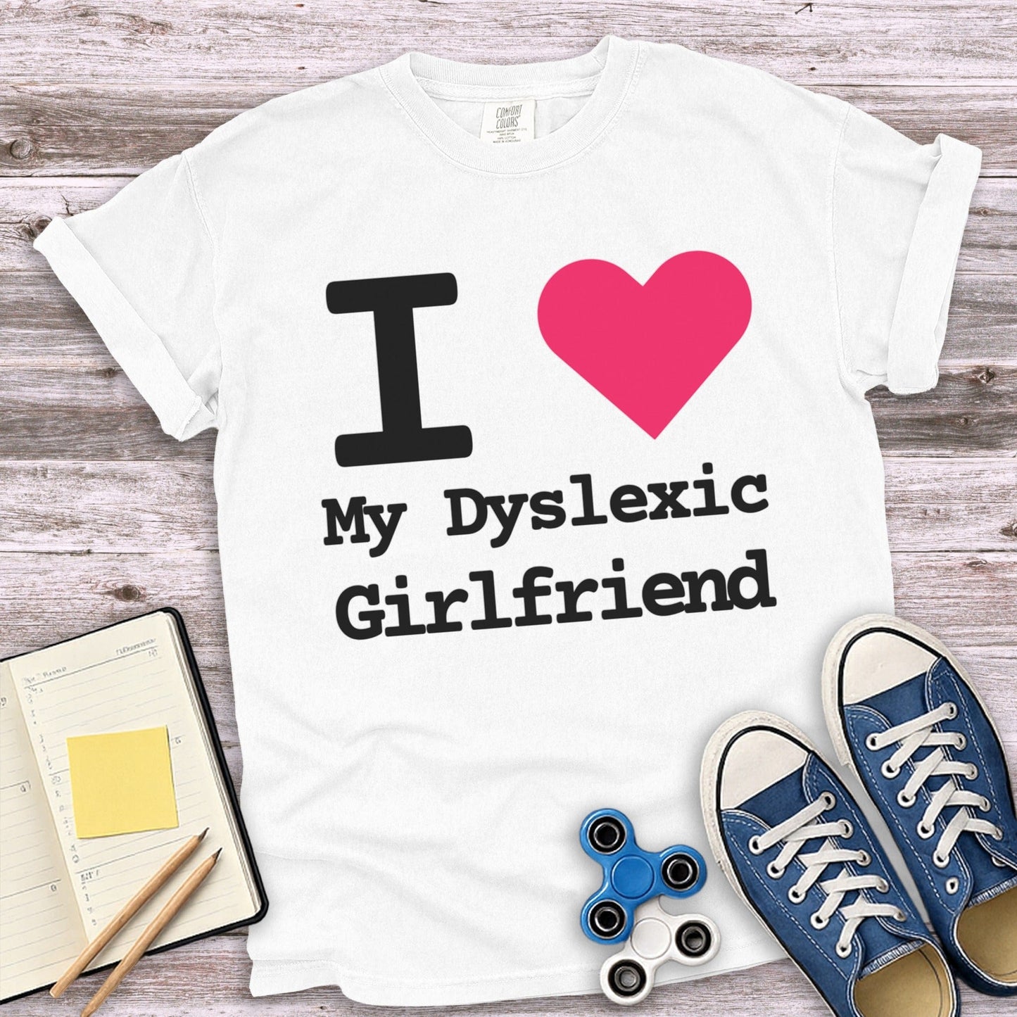 I Heart My Dyslexic Girlfriend Printed T-Shirt product