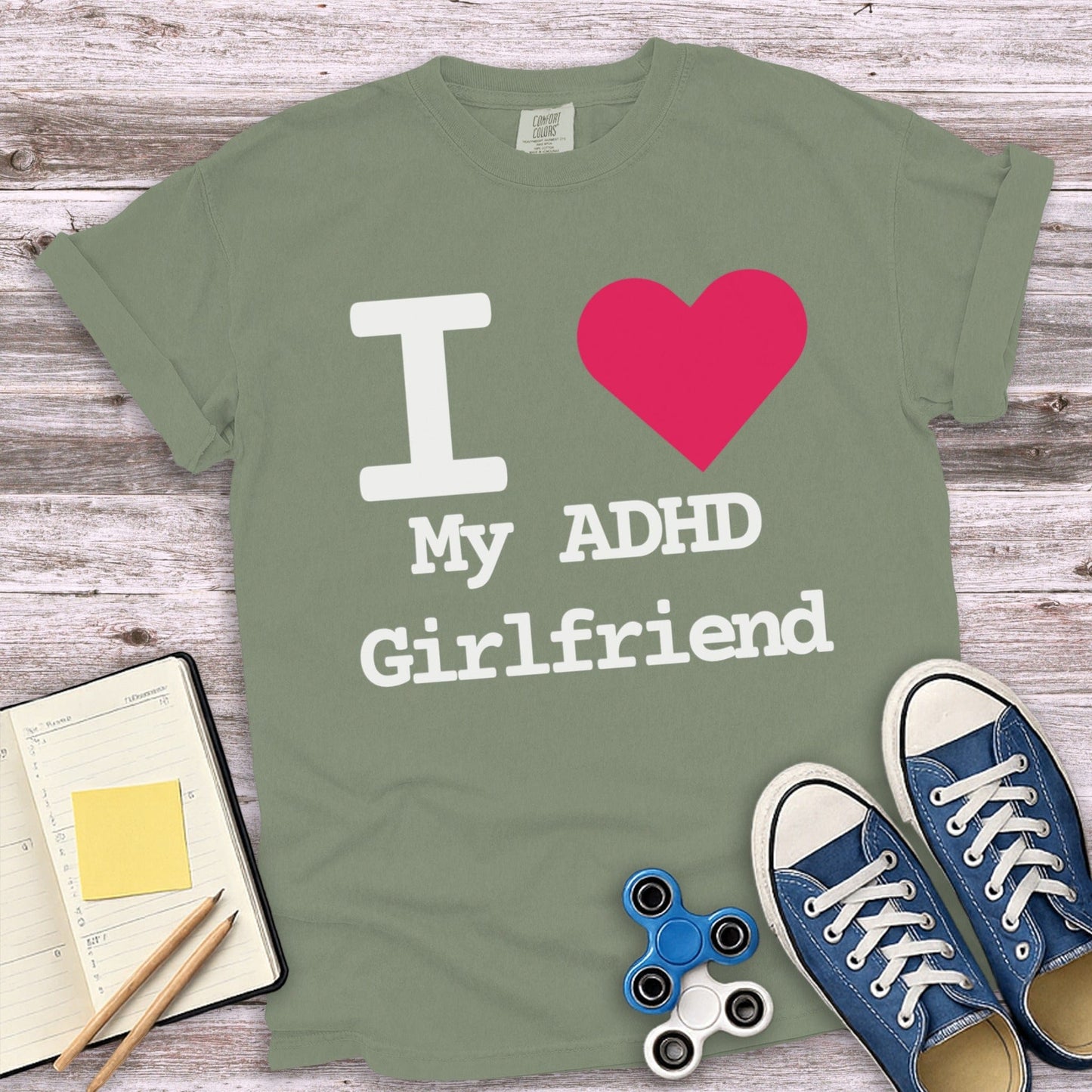 I Love My ADHD Girlfriend Shirt Fun Graphic Tee product type