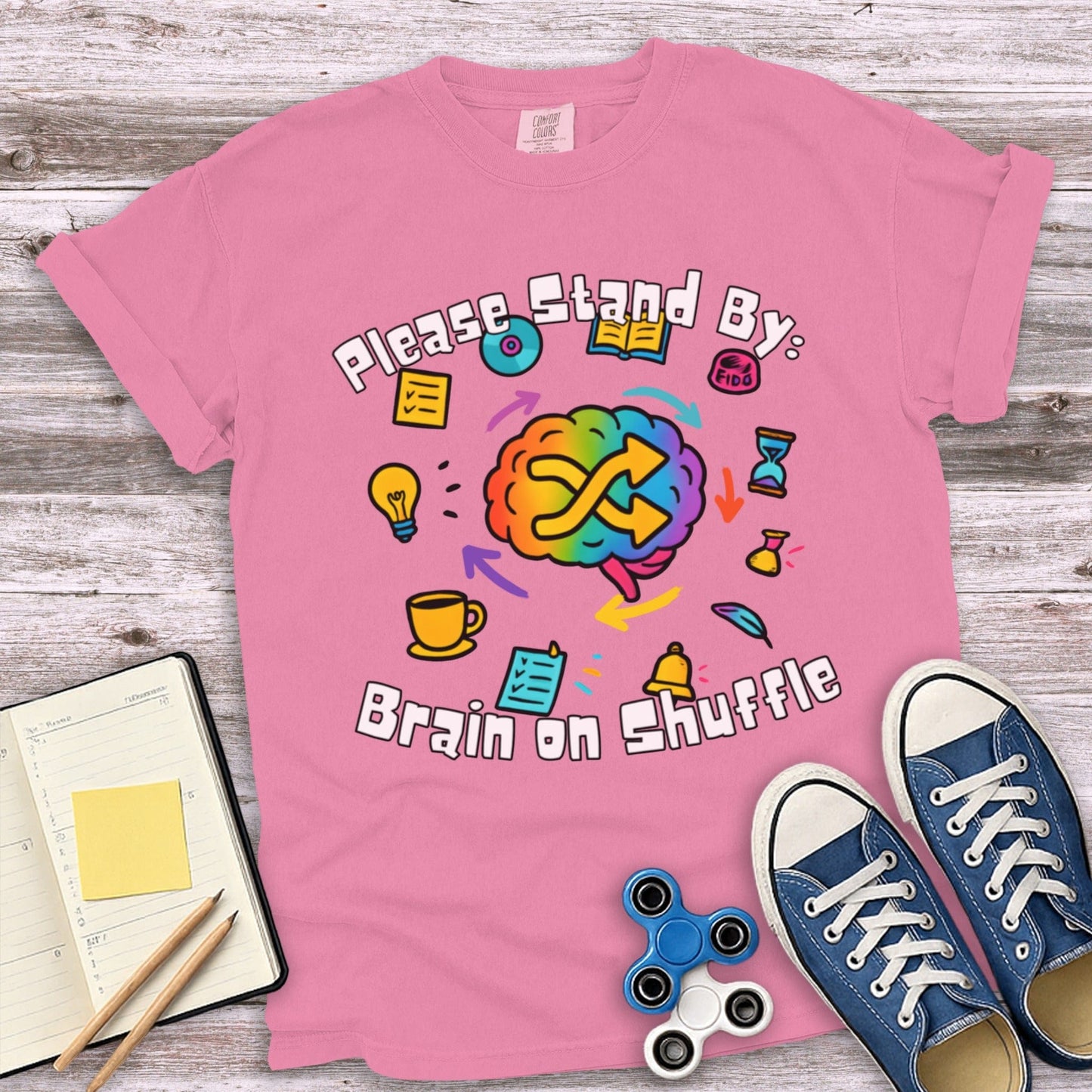 Please Stand By Brain on Shuffle T-shirt product