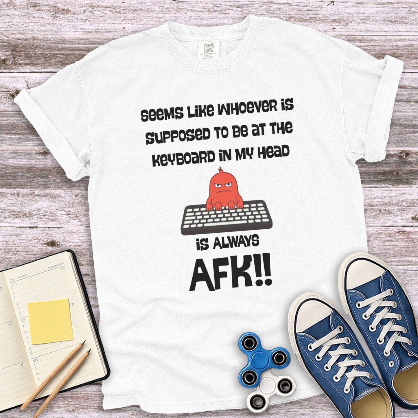 Funny AFK Always Shirt at Keyboard Design Product Type