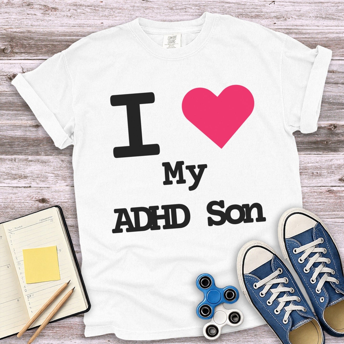 I Love My ADHD Son Statement Tee product