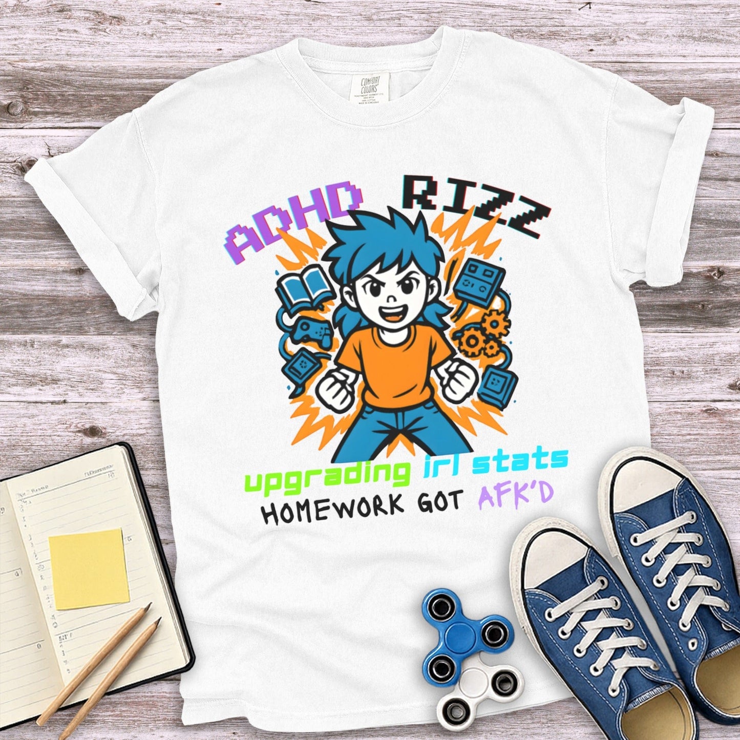 ADHD Rizz Homework Got AFK'D T-shirt product type