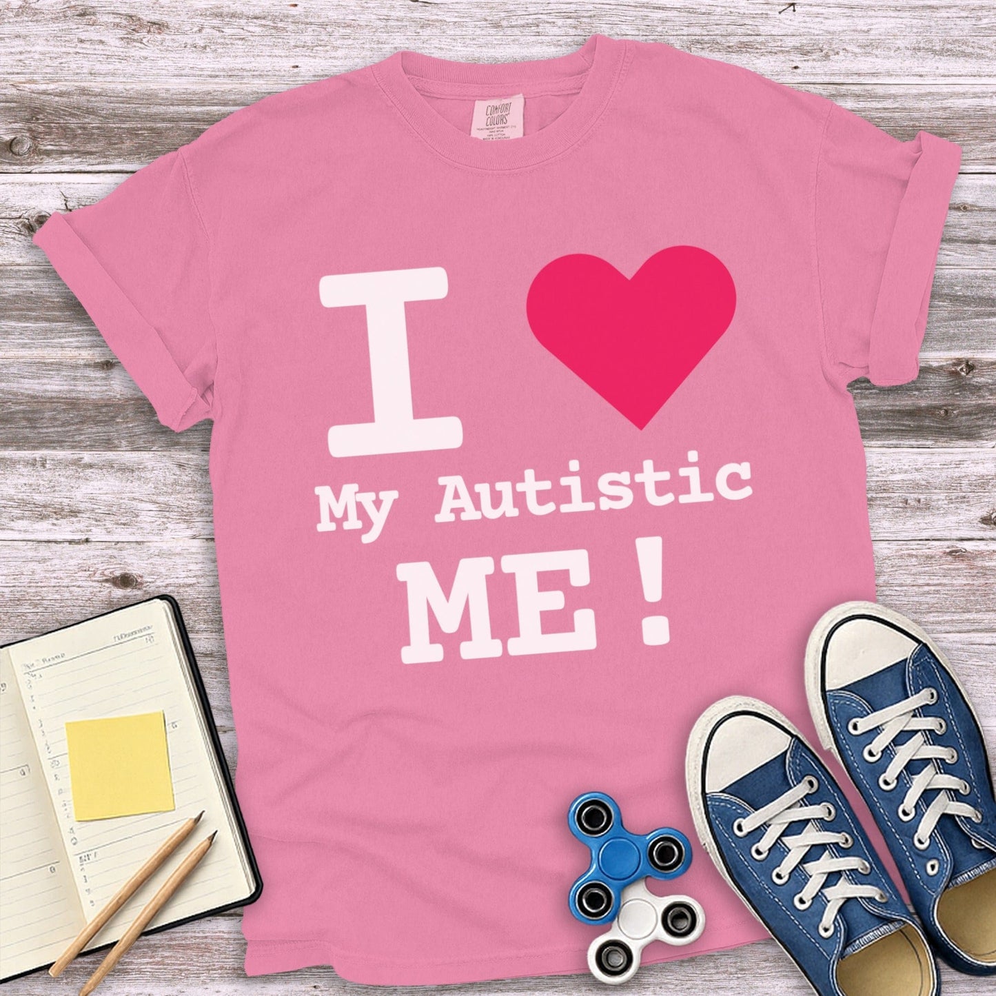 I Love My Autistic Me Graphic Short Sleeve T-Shirt product type