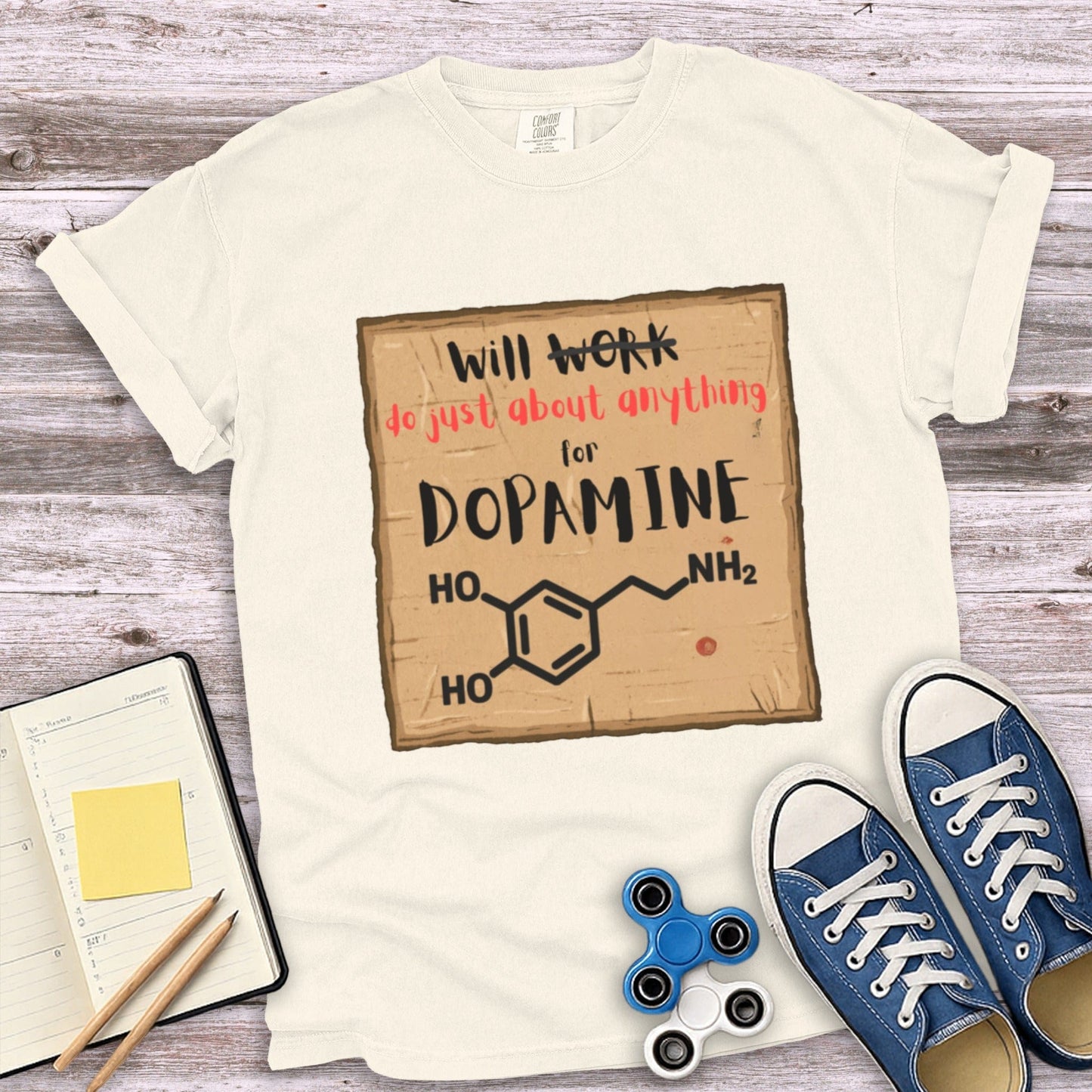 Will Work for Dopamine Unisex Graphic Tee product