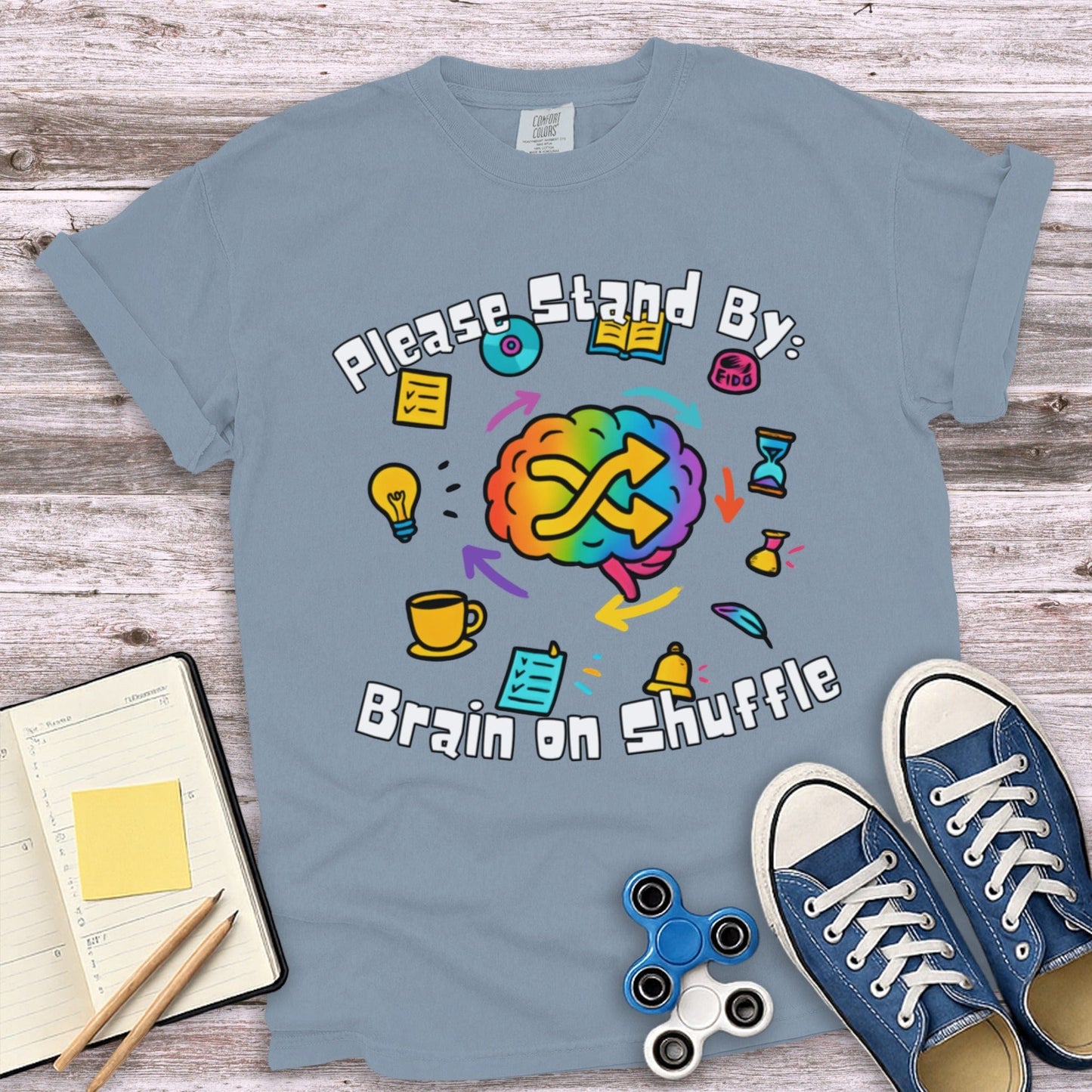 Please Stand By Brain on Shuffle T-shirt product type