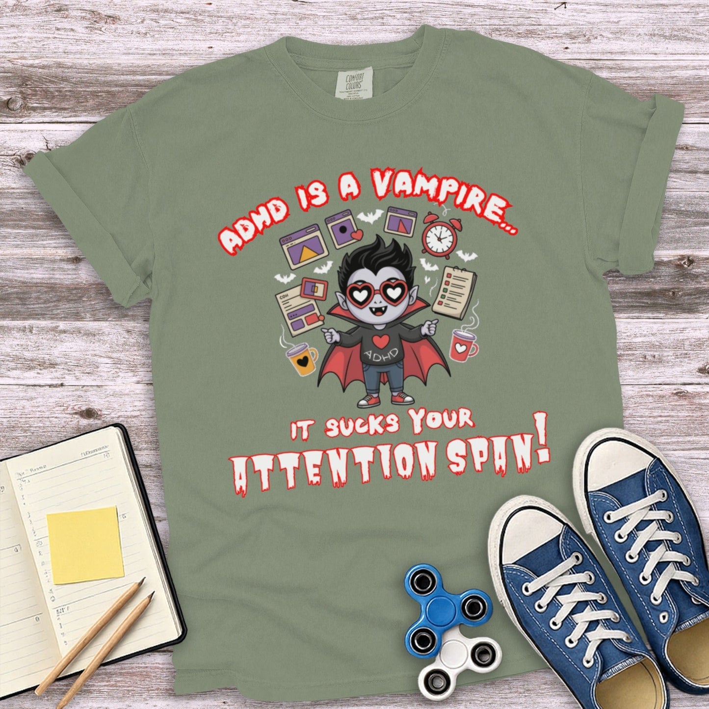 ADHD is a Vampire Attention Span Sucks T-shirt product