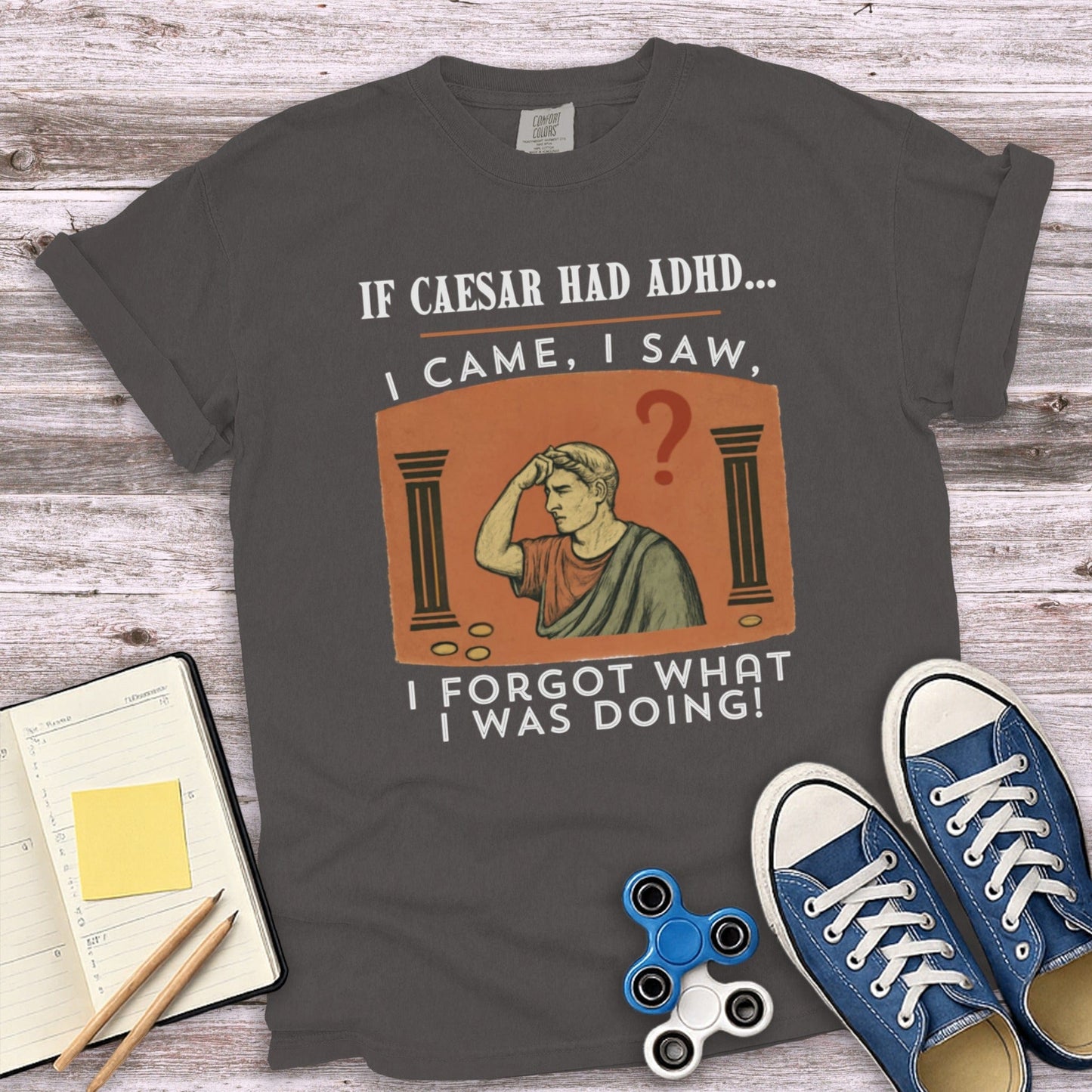 Funny Caesar ADHD Print T-Shirt for History Fans product