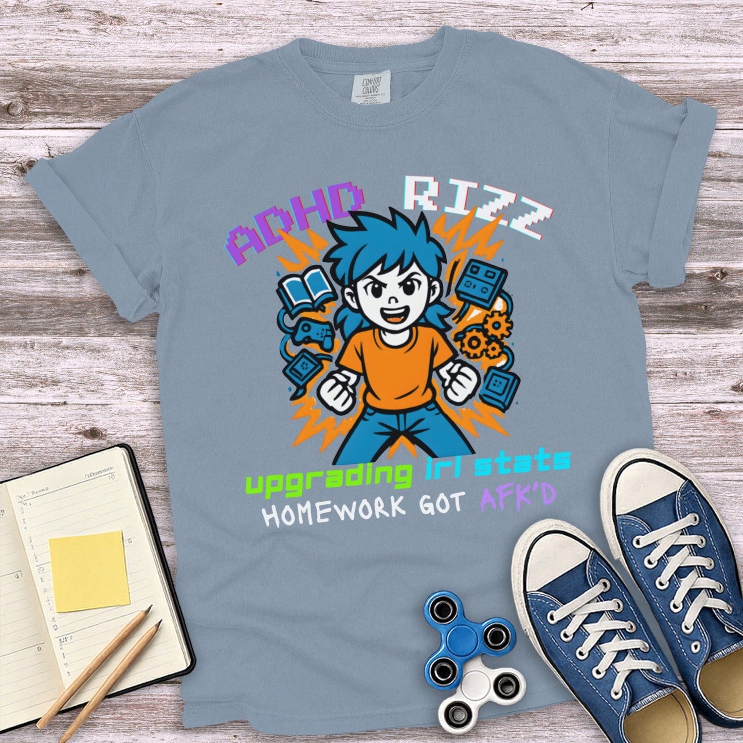 ADHD Rizz Homework Got AFK'D Stats T-shirt product